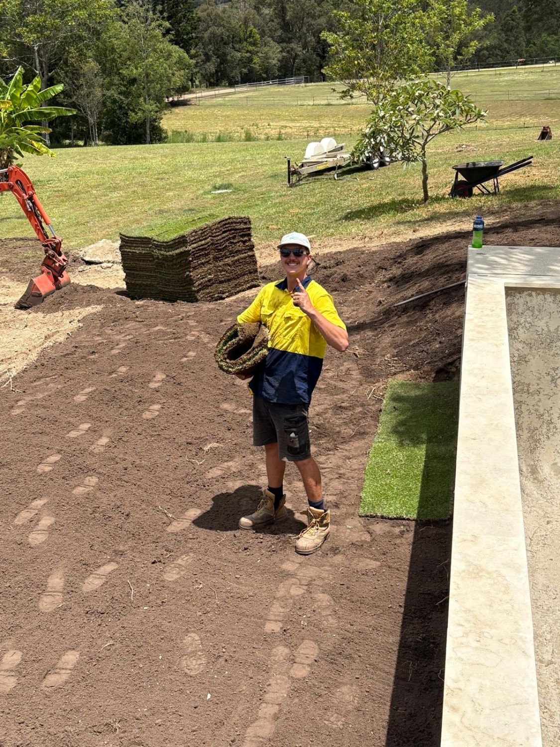 Harrison, owner of Harrison's Handyman Service, on a job in the hinterland